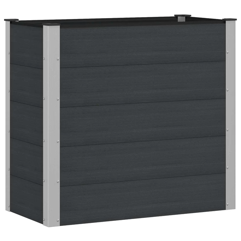 Arriate Elevado Negro 100 X 50 X 91 Cm Wpc Y Aluminio