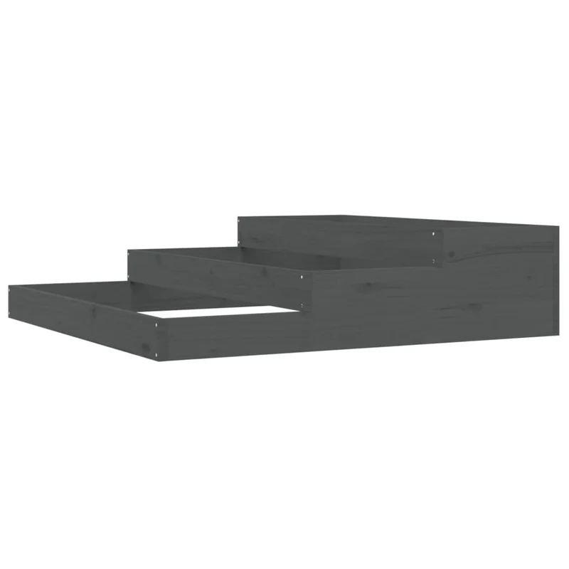 Jardinera De Madera Maciza De Pino Gris 107x107x27 Cm