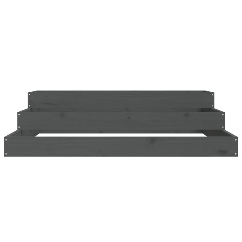 Jardinera De Madera Maciza De Pino Gris 107x107x27 Cm