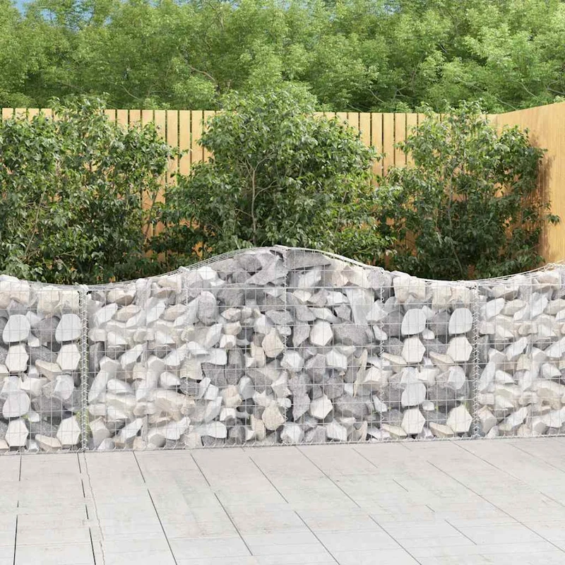 Cestas De Gaviones 30 Uds Forma De Arco Hierro 200x30x80/100 Cm
