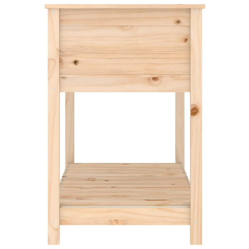 Jardinera Con Estante De Madera Maciza De Pino 111,5x54x81 Cm