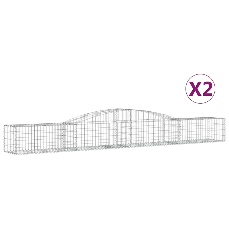 Cestas De Gaviones 2 Uds Forma De Arco Hierro 400x50x40/60 Cm
