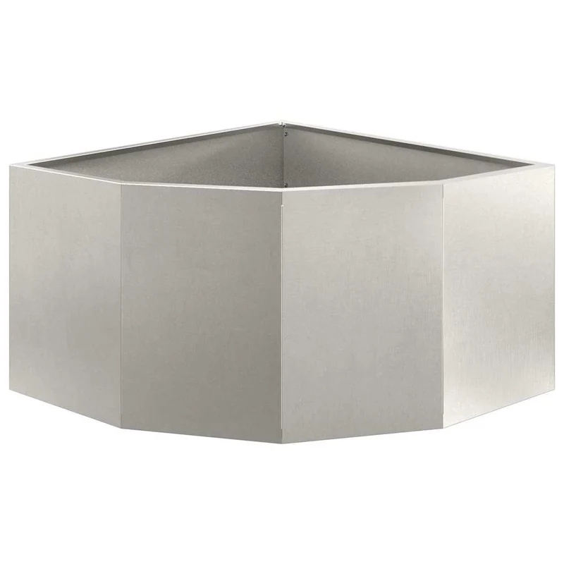 Macetero De Esquina Plateado 60 X 60 X 35 Cm Acero Inoxidable