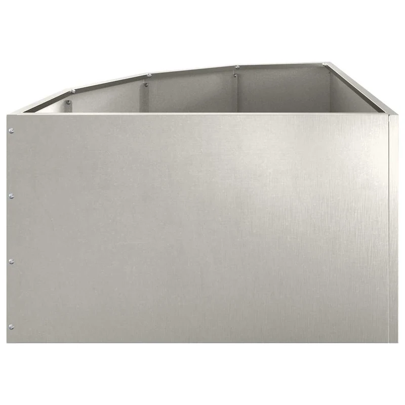 Macetero De Esquina Plateado 60 X 60 X 35 Cm Acero Inoxidable