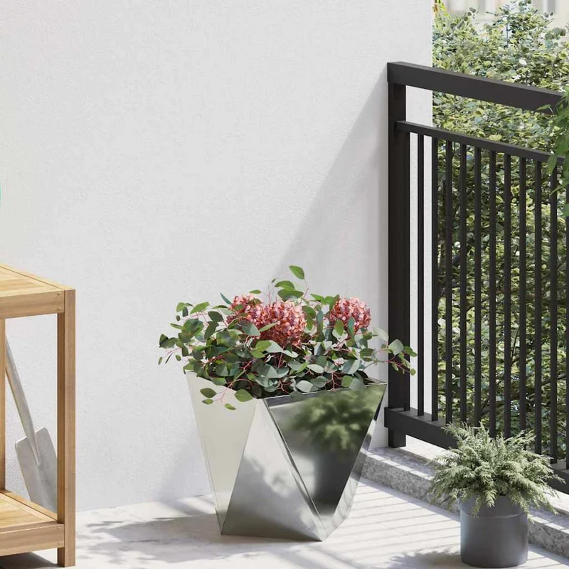 Jardinera Plateado 30 X 30 X 30 Cm Acero Galvanizado