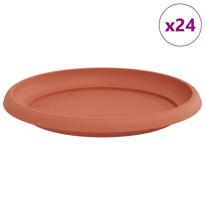 Bandeja Redonda Para Flores 24 Uds. Rojo Ladrillo Plástico
