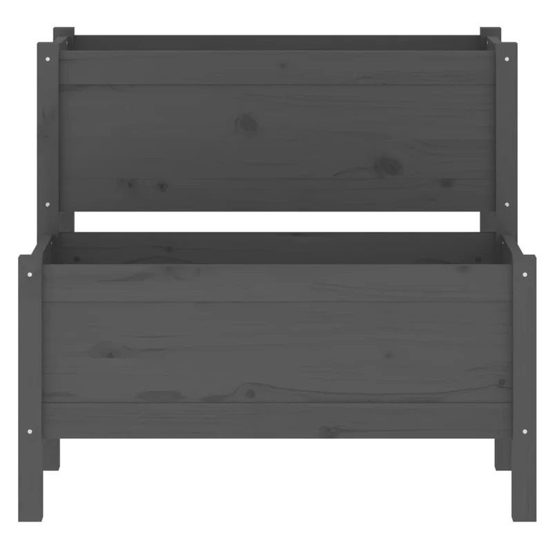 Jardinera De Madera Maciza De Pino Gris 84,5x84x75 Cm