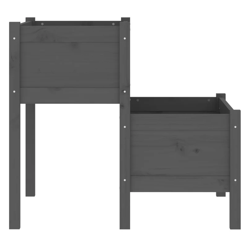 Jardinera De Madera Maciza De Pino Gris 84,5x84x75 Cm