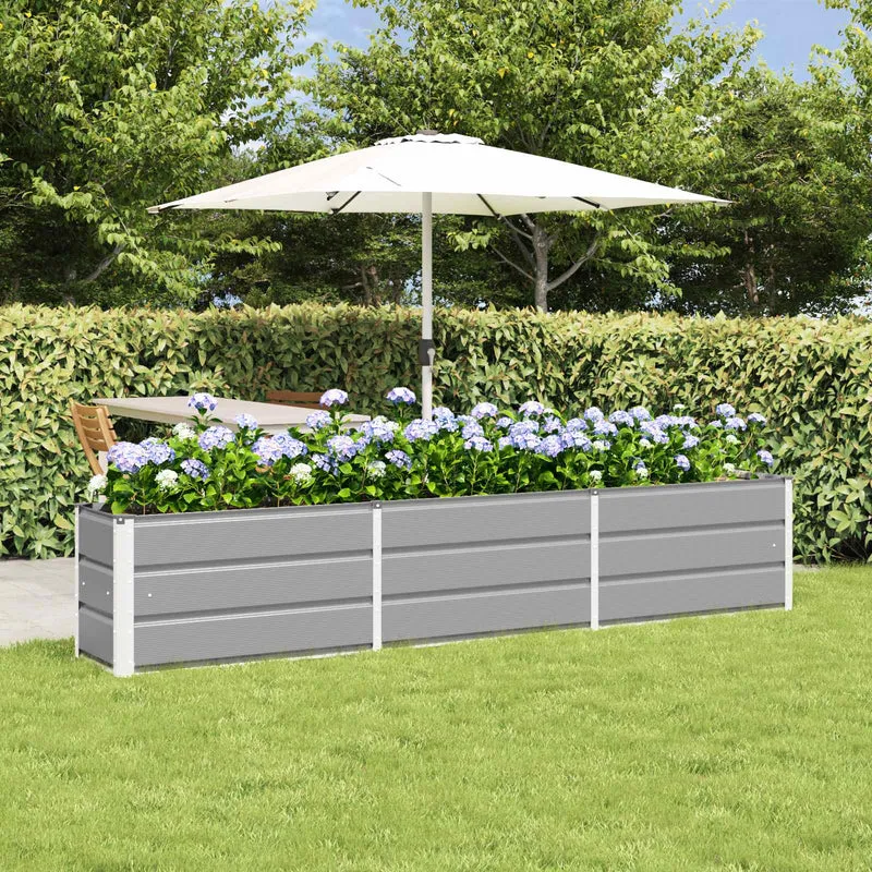Jardinera Gris Claro 240 X 40 X 45 Cm Acero