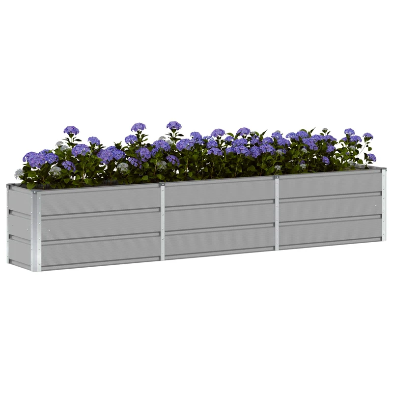 Jardinera Gris Claro 240 X 40 X 45 Cm Acero