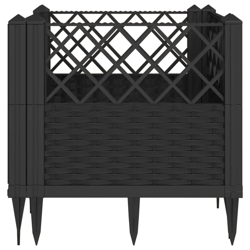 Jardinera Con Clavijas Pp Negro 43,5x43,5x43,5 Cm