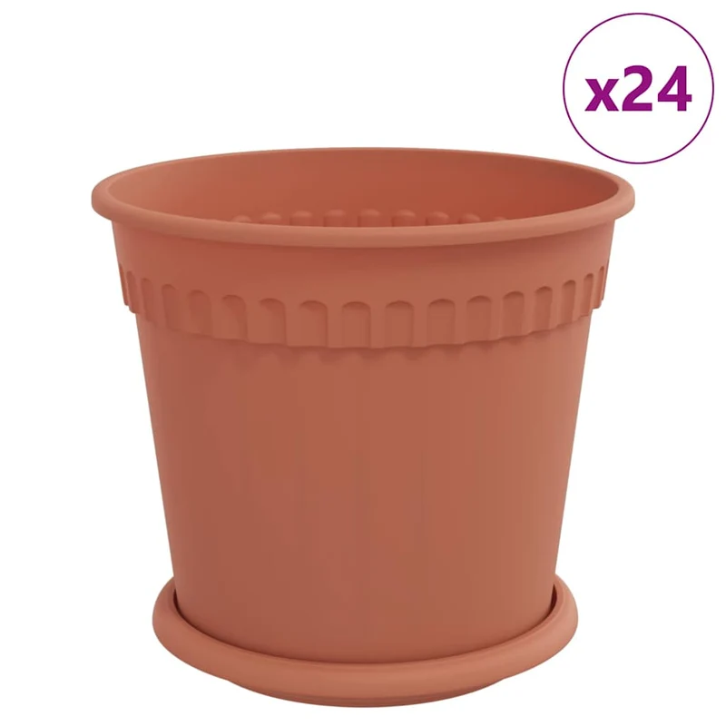 Macetas 24 Uds. Rojo Ladrillo Plástico