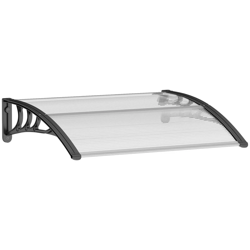 Outsunny Tejadillo De Protección 75x100cm Marquesina Para Puerta Transparente