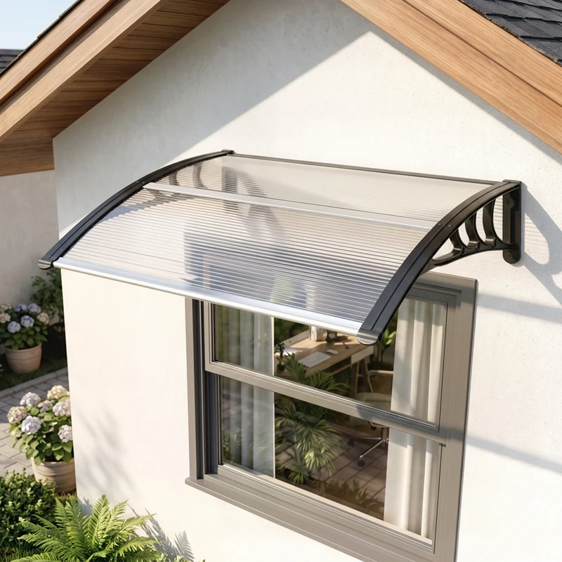 Outsunny Tejadillo De Protección 75x100cm Marquesina Para Puerta Transparente