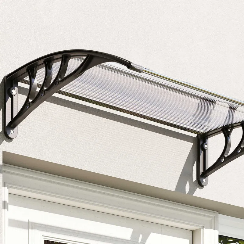 Outsunny Tejadillo De Protección 75x100cm Marquesina Para Puerta Transparente