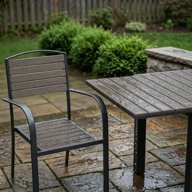 Outsunny Conjunto De Mesa Y Sillas Jardín Con 8 Sillas Y Mesa Extensible Gris
