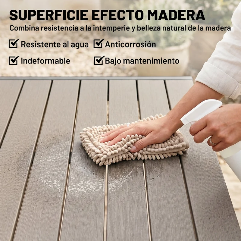 Outsunny Conjunto De Mesa Y Sillas Jardín Con 8 Sillas Y Mesa Extensible Gris