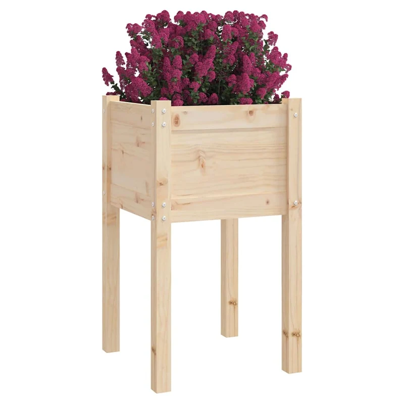 Jardineras 2 Uds Madera Maciza De Pino 40x40x70 Cm