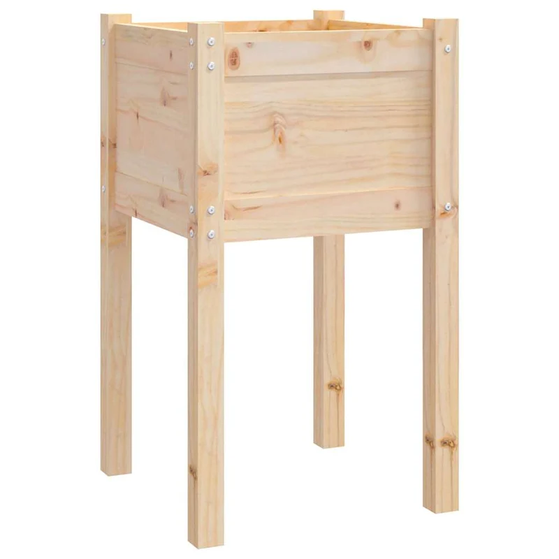 Jardineras 2 Uds Madera Maciza De Pino 40x40x70 Cm