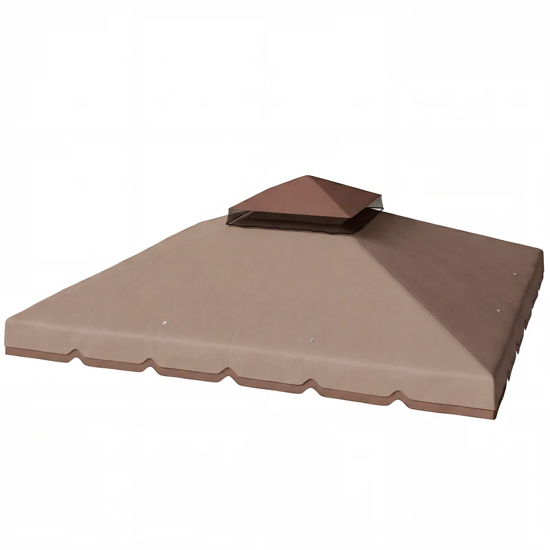 Outsunny Techo De Repuesto Para Cenador 3x3 M Techo Doble Upf 30+ Caqui