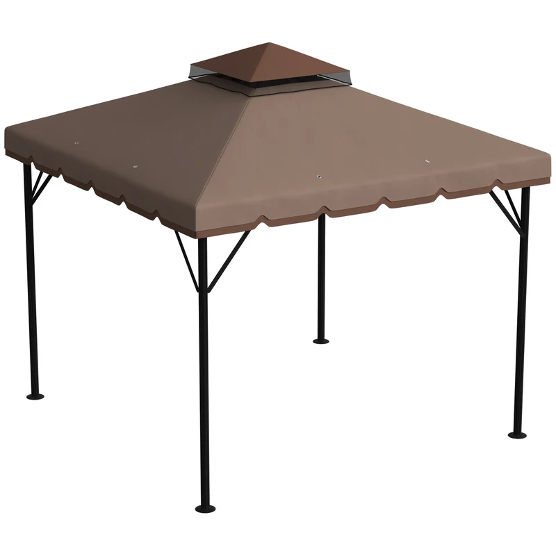 Outsunny Techo De Repuesto Para Cenador 3x3 M Techo Doble Upf 30+ Caqui
