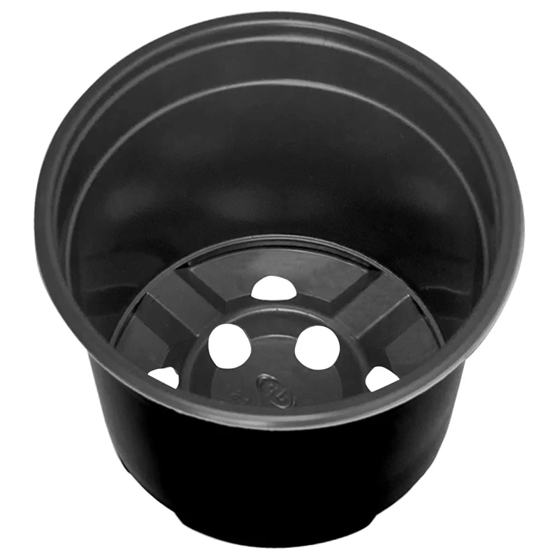Maceta Redonda Para Flores 200 Uds. Negro Ø 10 X 8 Cm Plástico