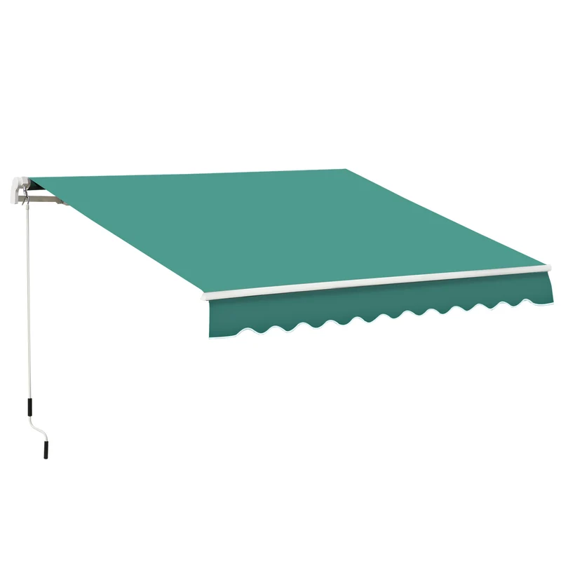 Outsunny Toldo Manual Retráctil Plegable Con Manivela Exterior 295x245 Cm Verde