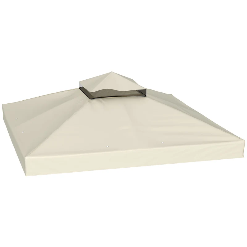 Outsunny Techo De Repuesto Para Cenador 3x3 M Con Techo Doble Protección Uv 30+