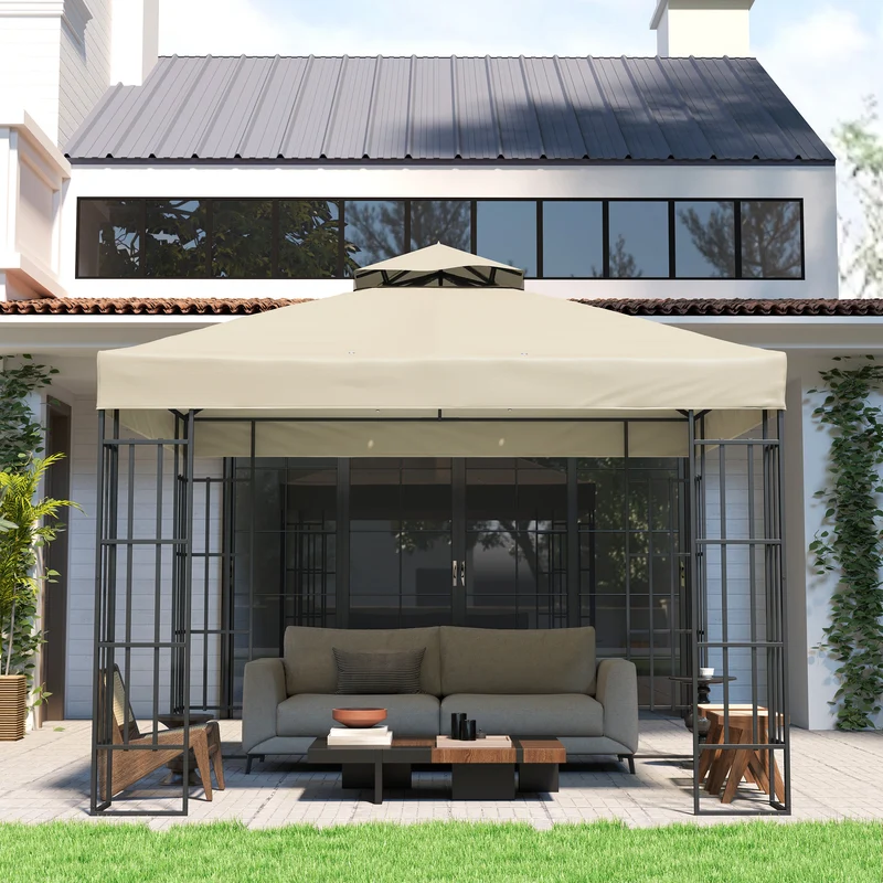 Outsunny Techo De Repuesto Para Cenador 3x3 M Con Techo Doble Protección Uv 30+