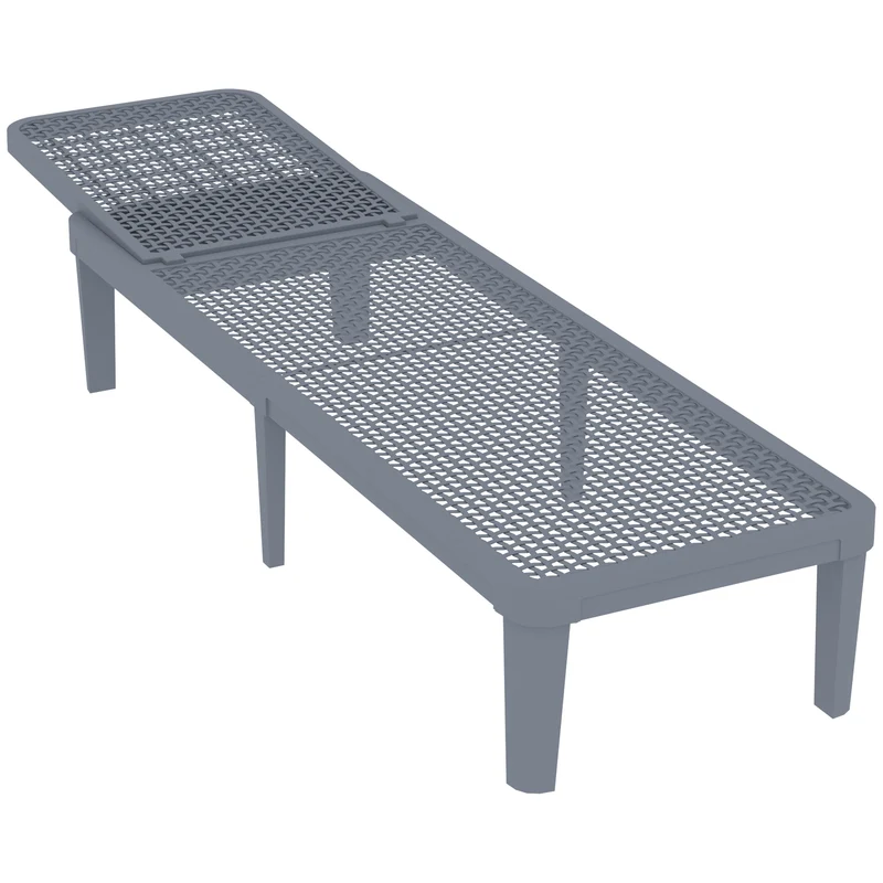 Outsunny Tumbona Jardín Exterior Con Respaldo Ajustable 191x55x35,5 Cm Gris