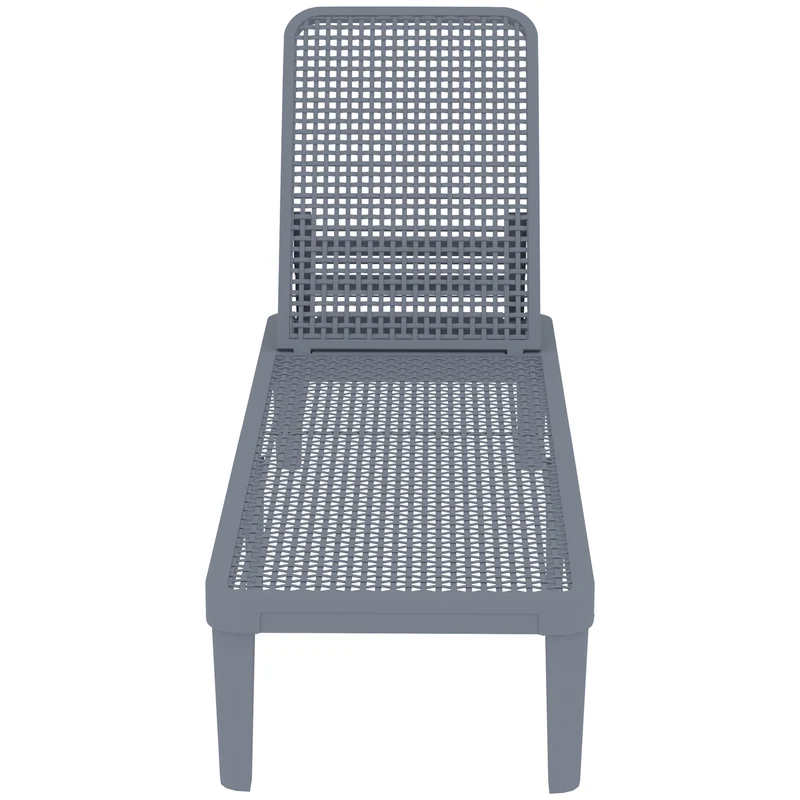 Outsunny Tumbona Jardín Exterior Con Respaldo Ajustable 191x55x35,5 Cm Gris