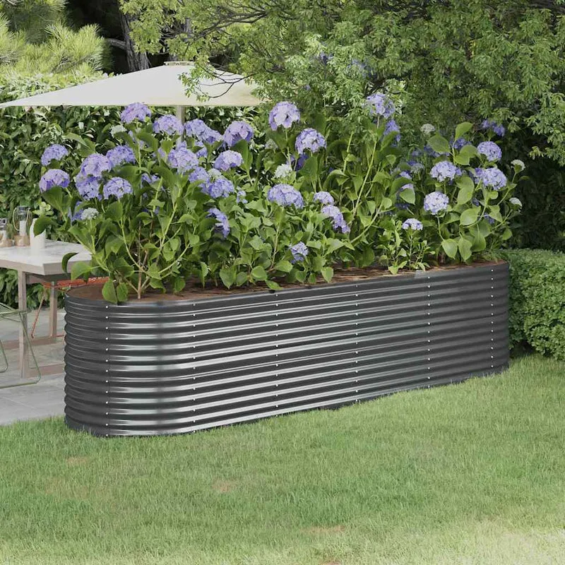 Jardinera Arriate Acero Galvanizado Antracita 296x80x68 Cm