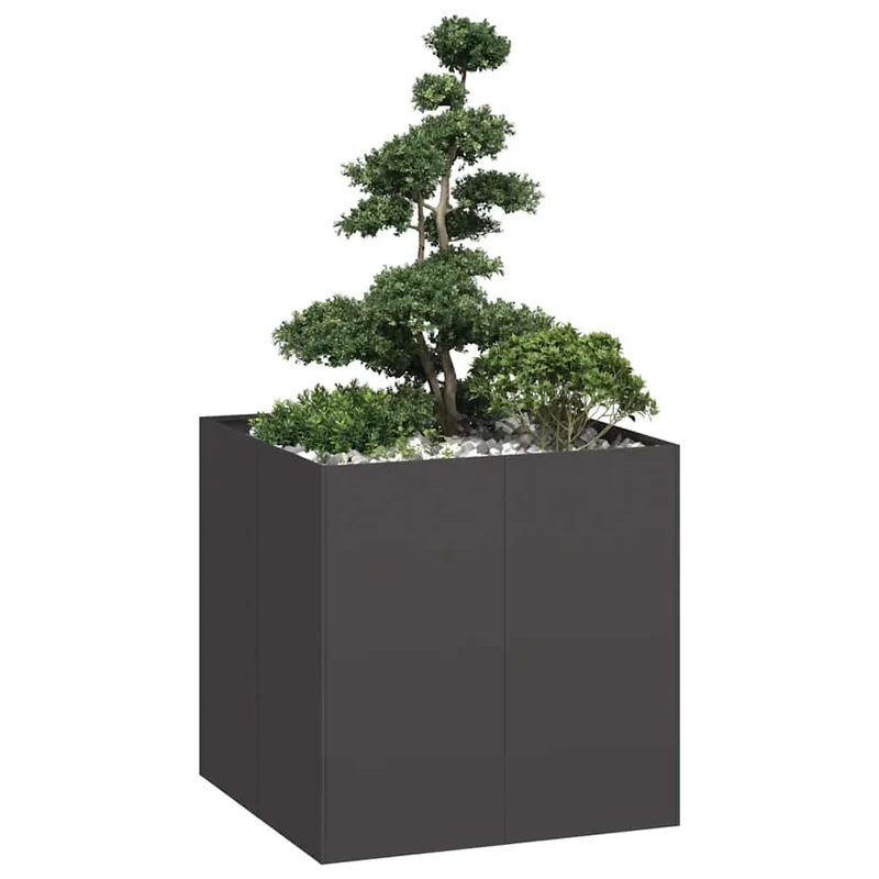 Jardinera Acero Negro 80x80x80 Cm