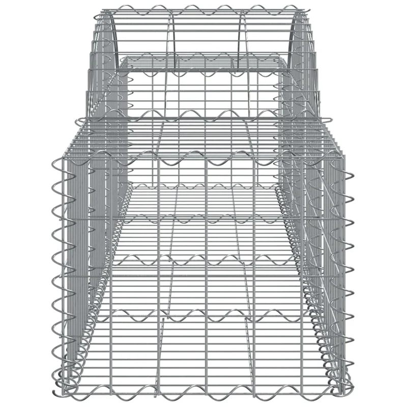 Cestas De Gaviones 3 Uds Forma De Arco Hierro 200x50x40/60 Cm