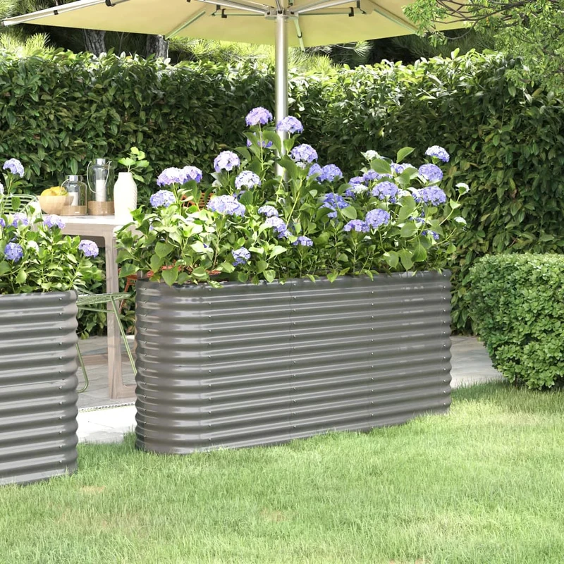 Jardinera Arriate Acero Galvanizado Gris 152x40x68 Cm