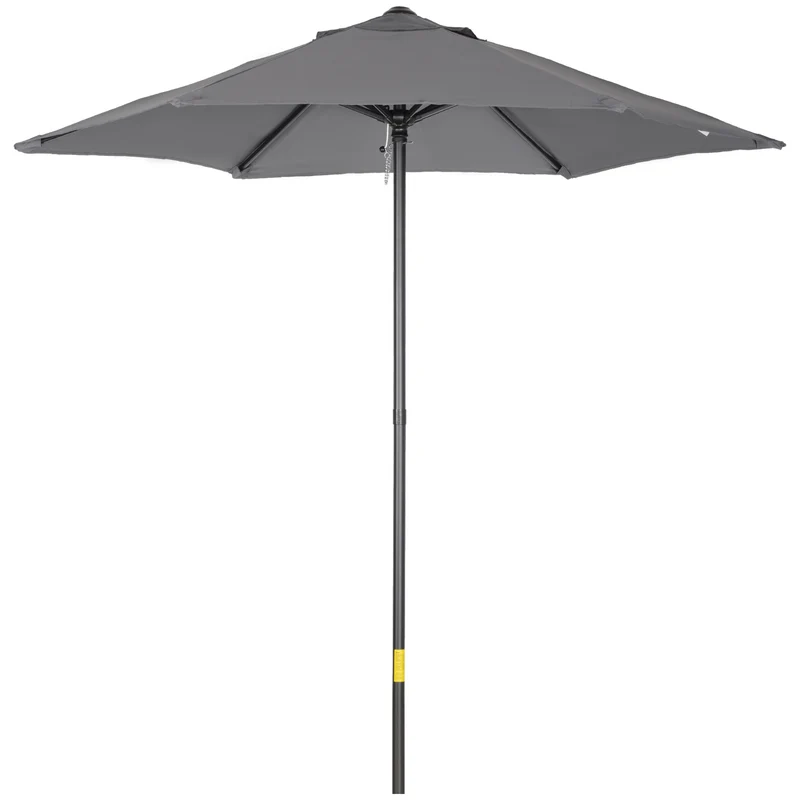 Outsunny Sombrilla De Terraza Exterior Ø2x2 M Con Techo Ventilado Gris Oscuro