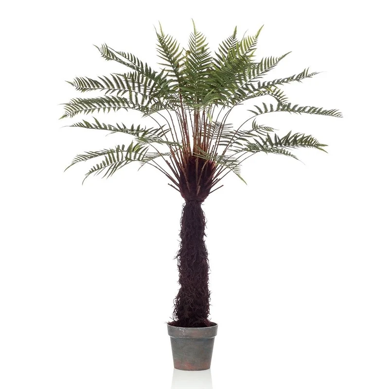 Árbol DICKSONIA EXOTIC de 125 cm de altura con gran tronco revestido pelaje natural.