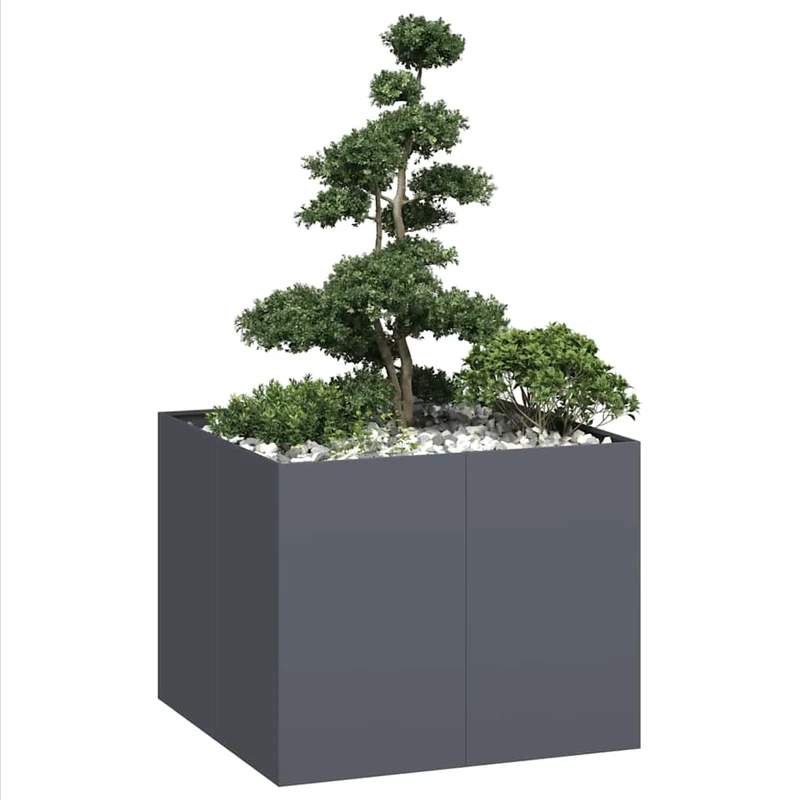 Jardinera Acero Gris Antracita 100x100x80 Cm