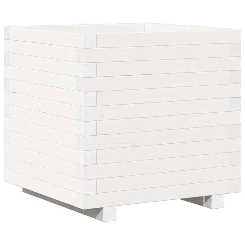 Jardinera Madera Maciza De Pino Blanco 50x50x49,5 Cm