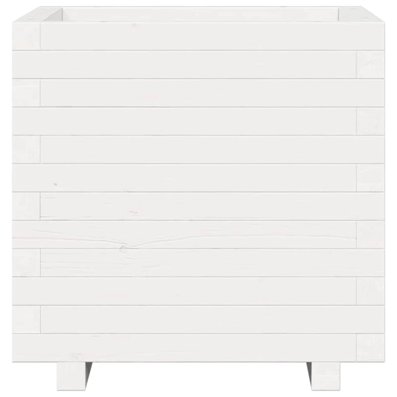 Jardinera Madera Maciza De Pino Blanco 50x50x49,5 Cm
