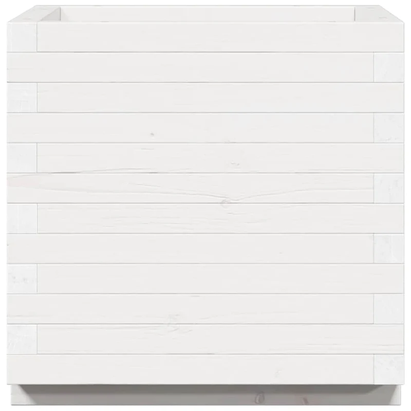 Jardinera Madera Maciza De Pino Blanco 50x50x49,5 Cm