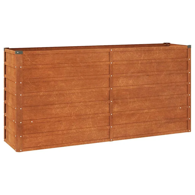 Arriate Oxidado De Acero Corten 160x40x77 Cm