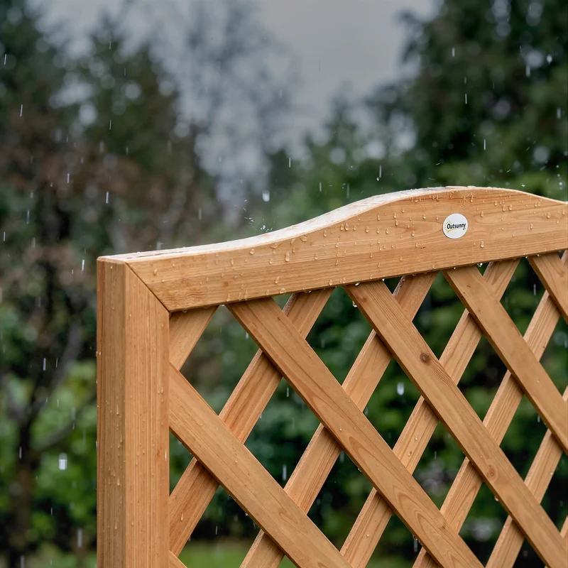 Outsunny Jardinera Con Enrejado De Madera Con 2 Cajas Plegables 73x70x170 Cm