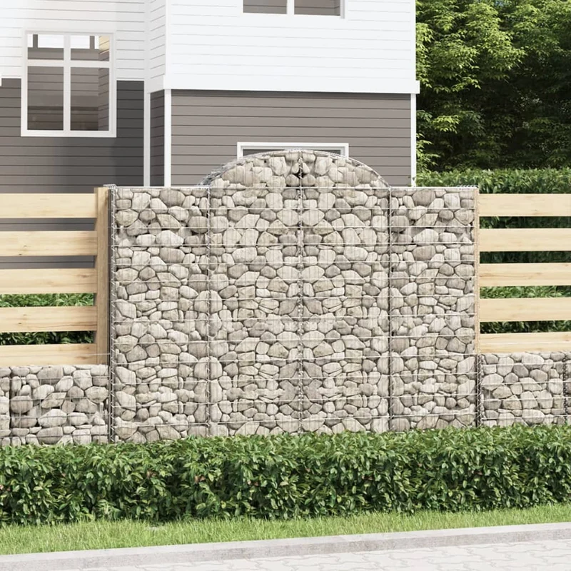 Cestas Gaviones 13 Uds Forma De Arco Hierro 200x50x160/180 Cm