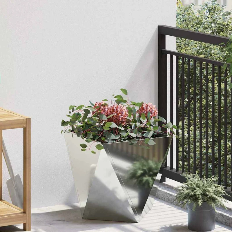 Jardinera Plateado 40 X 40 X 40 Cm Acero Galvanizado