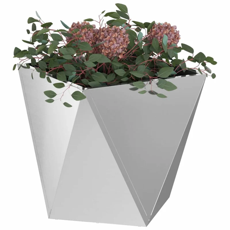 Jardinera Plateado 40 X 40 X 40 Cm Acero Galvanizado