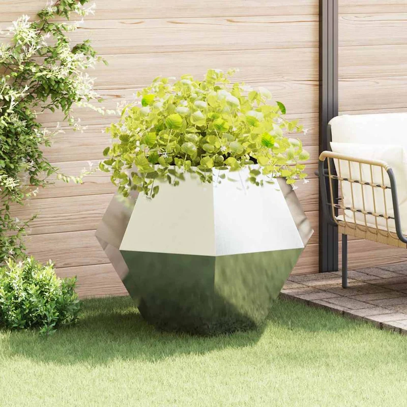 Jardinera Plateado 100 X 100 X 80 Cm Acero Inoxidable