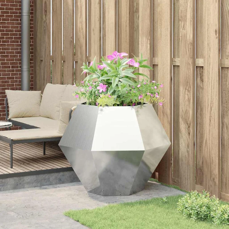 Jardinera Plateado 100 X 100 X 80 Cm Acero Inoxidable