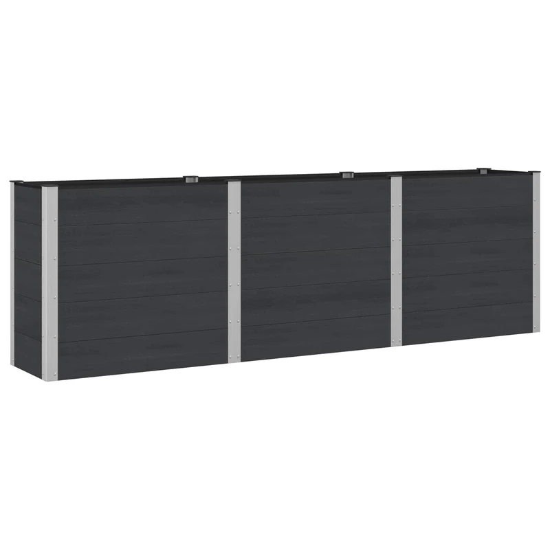 Arriate Elevado Negro 300 X 50 X 91 Cm Wpc Y Aluminio