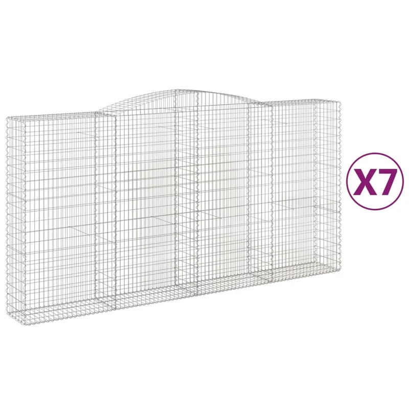 Cestas De Gaviones 7 Uds Forma De Arco Hierro 400x50x200/220 Cm